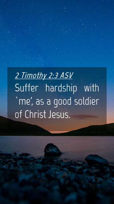 Picture 04 - 2 Timothy 2:3 ASV Mobile Phone Wallpaper - Suffer hardship with `me', as a good soldier of - Mobile Bible Verse Wallpaper