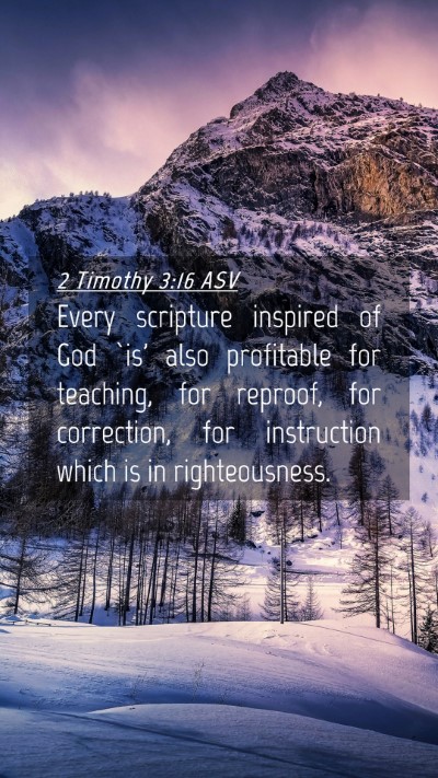 Picture 04 - 2 Timothy 3:16 ASV Mobile Phone Wallpaper - Every scripture inspired of God `is' also - Mobile Bible Verse Wallpaper