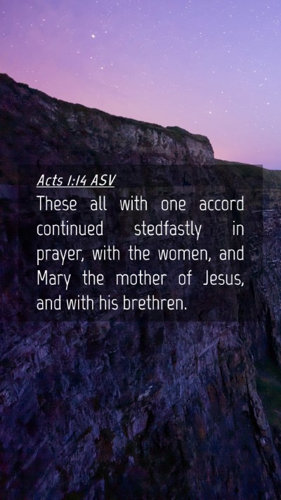 Picture 04 - Acts 1:14 ASV Mobile Phone Wallpaper - These all with one accord continued stedfastly in - Mobile Bible Verse Wallpaper