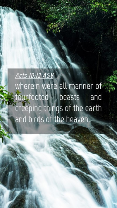 Picture 04 - Acts 10:12 ASV Mobile Phone Wallpaper - wherein were all manner of fourfooted beasts and - Mobile Bible Verse Wallpaper