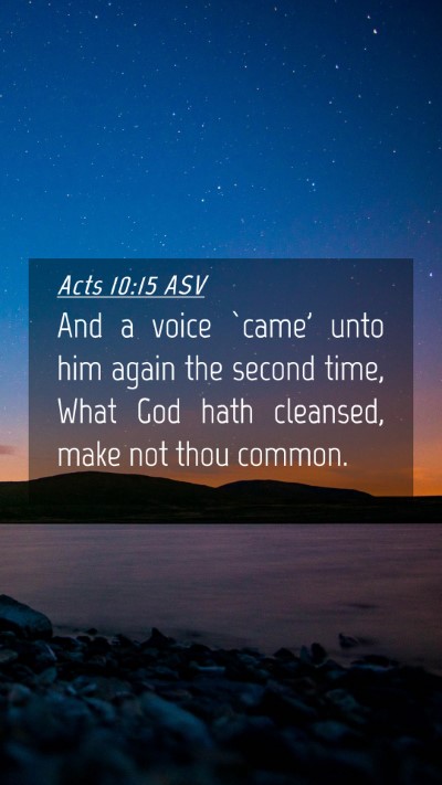 Picture 04 - Acts 10:15 ASV Mobile Phone Wallpaper - And a voice `came' unto him again the second - Mobile Bible Verse Wallpaper