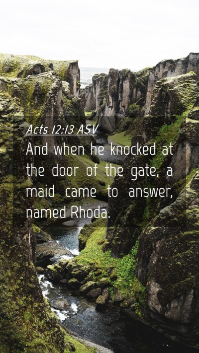 Picture 04 - Acts 12:13 ASV Mobile Phone Wallpaper - And when he knocked at the door of the gate, a - Mobile Bible Verse Wallpaper