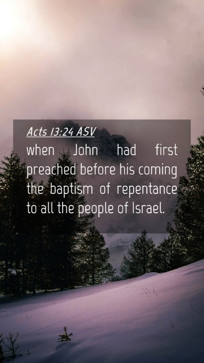 Picture 04 - Acts 13:24 ASV Mobile Phone Wallpaper - when John had first preached before his coming - Mobile Bible Verse Wallpaper