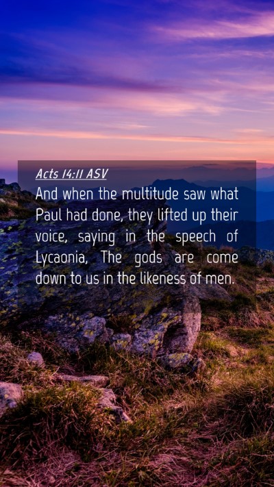 Picture 04 - Acts 14:11 ASV Mobile Phone Wallpaper - And when the multitude saw what Paul had done, - Mobile Bible Verse Wallpaper