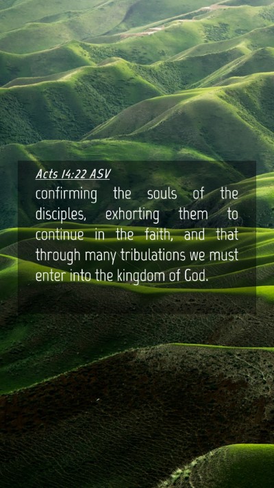 Picture 04 - Acts 14:22 ASV Mobile Phone Wallpaper - confirming the souls of the disciples, exhorting - Mobile Bible Verse Wallpaper
