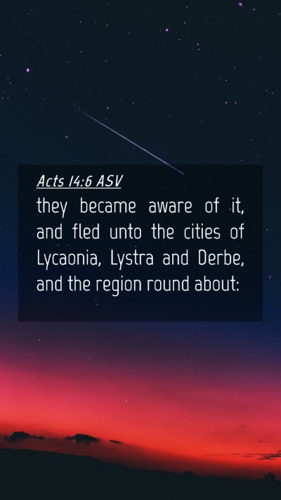 Picture 04 - Acts 14:6 ASV Mobile Phone Wallpaper - they became aware of it, and fled unto the cities - Mobile Bible Verse Wallpaper