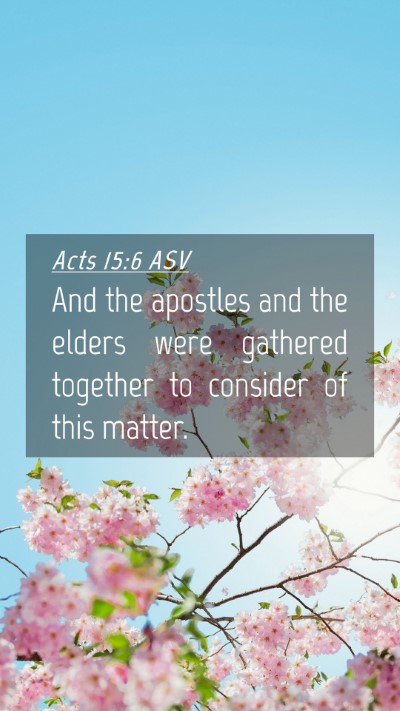 Picture 04 - Acts 15:6 ASV Mobile Phone Wallpaper - And the apostles and the elders were gathered - Mobile Bible Verse Wallpaper