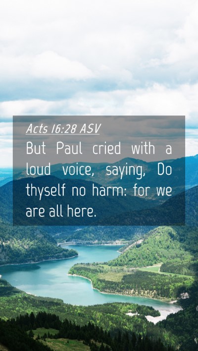 Picture 04 - Acts 16:28 ASV Mobile Phone Wallpaper - But Paul cried with a loud voice, saying, Do - Mobile Bible Verse Wallpaper
