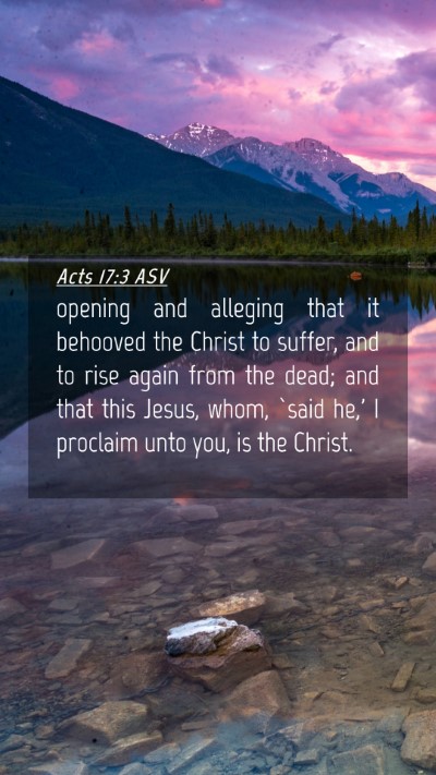Picture 04 - Acts 17:3 ASV Mobile Phone Wallpaper - opening and alleging that it behooved the Christ - Mobile Bible Verse Wallpaper