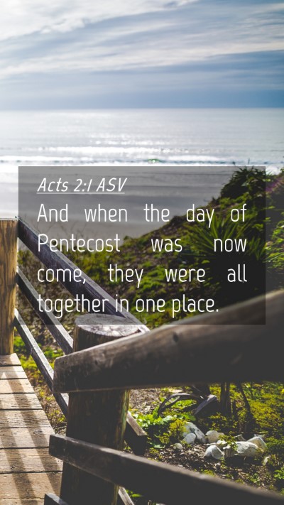 Picture 04 - Acts 2:1 ASV Mobile Phone Wallpaper - And when the day of Pentecost was now come, they - Mobile Bible Verse Wallpaper