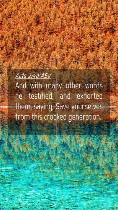 Picture 04 - Acts 2:40 ASV Mobile Phone Wallpaper - And with many other words he testified, and - Mobile Bible Verse Wallpaper