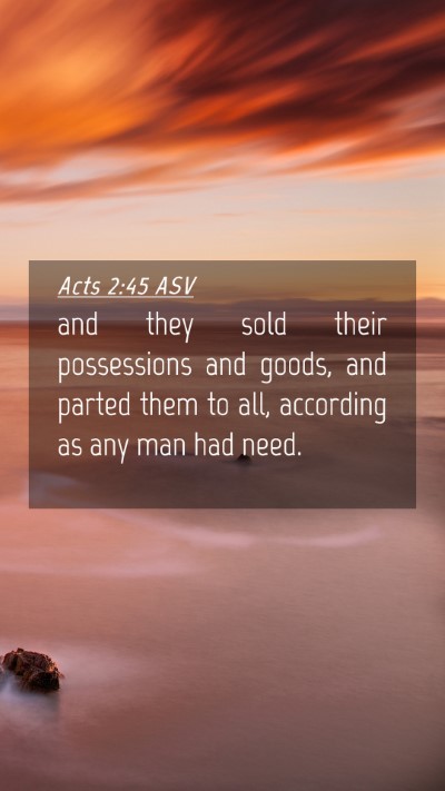 Picture 04 - Acts 2:45 ASV Mobile Phone Wallpaper - and they sold their possessions and goods, and - Mobile Bible Verse Wallpaper