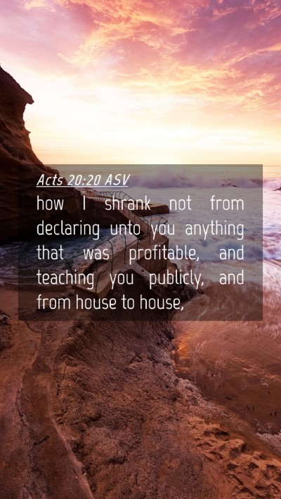 Picture 04 - Acts 20:20 ASV Mobile Phone Wallpaper - how I shrank not from declaring unto you anything - Mobile Bible Verse Wallpaper