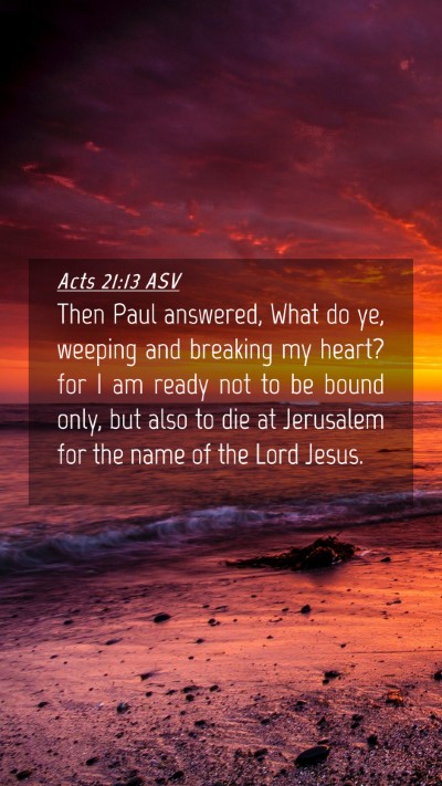Picture 04 - Acts 21:13 ASV Mobile Phone Wallpaper - Then Paul answered, What do ye, weeping and - Mobile Bible Verse Wallpaper