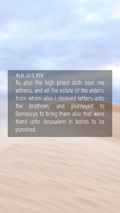 Picture 04 - Acts 22:5 ASV Mobile Phone Wallpaper - As also the high priest doth bear me witness, and - Mobile Bible Verse Wallpaper