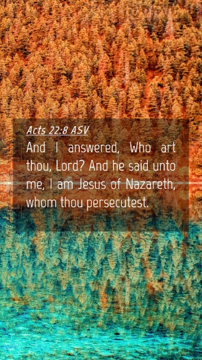 Picture 04 - Acts 22:8 ASV Mobile Phone Wallpaper - And I answered, Who art thou, Lord? And he said - Mobile Bible Verse Wallpaper