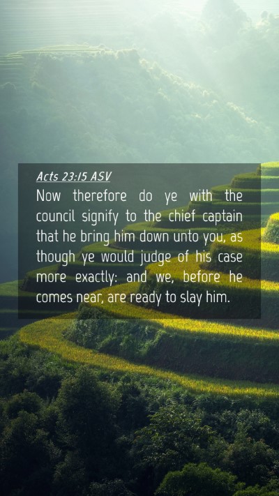 Picture 04 - Acts 23:15 ASV Mobile Phone Wallpaper - Now therefore do ye with the council signify to - Mobile Bible Verse Wallpaper