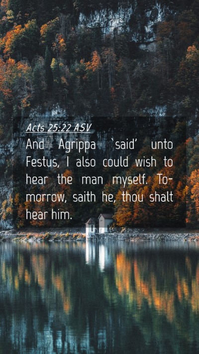Picture 04 - Acts 25:22 ASV Mobile Phone Wallpaper - And Agrippa `said' unto Festus, I also could wish - Mobile Bible Verse Wallpaper