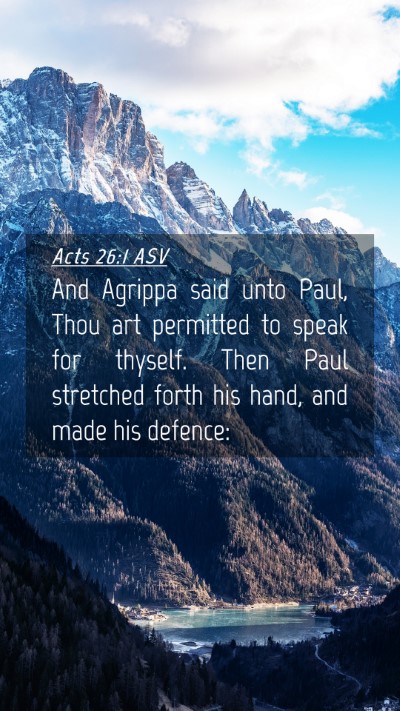 Picture 04 - Acts 26:1 ASV Mobile Phone Wallpaper - And Agrippa said unto Paul, Thou art permitted to - Mobile Bible Verse Wallpaper