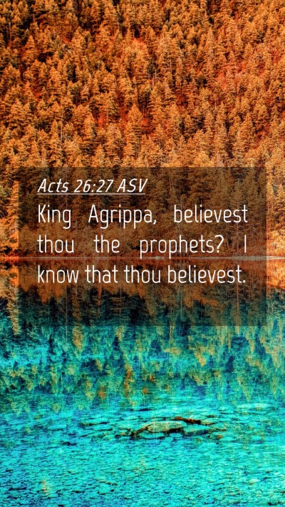 Picture 04 - Acts 26:27 ASV Mobile Phone Wallpaper - King Agrippa, believest thou the prophets? I know - Mobile Bible Verse Wallpaper
