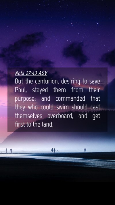 Picture 04 - Acts 27:43 ASV Mobile Phone Wallpaper - But the centurion, desiring to save Paul, stayed - Mobile Bible Verse Wallpaper
