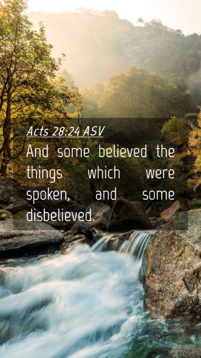 Picture 04 - Acts 28:24 ASV Mobile Phone Wallpaper - And some believed the things which were spoken, - Mobile Bible Verse Wallpaper