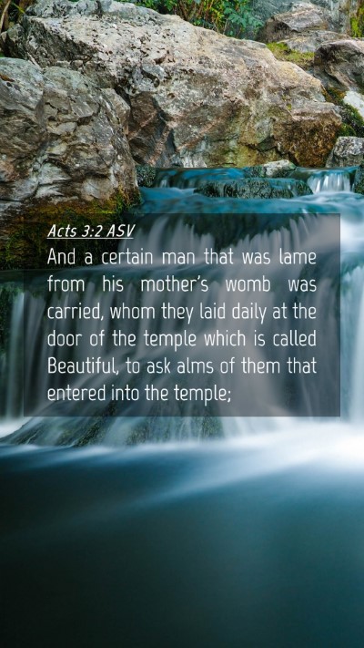 Picture 04 - Acts 3:2 ASV Mobile Phone Wallpaper - And a certain man that was lame from his mother's - Mobile Bible Verse Wallpaper