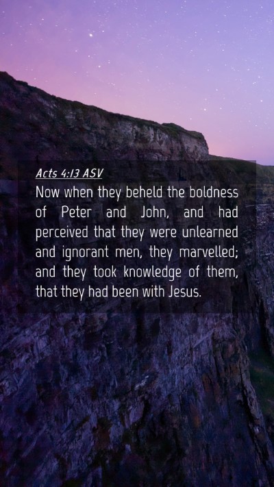 Picture 04 - Acts 4:13 ASV Mobile Phone Wallpaper - Now when they beheld the boldness of Peter and - Mobile Bible Verse Wallpaper