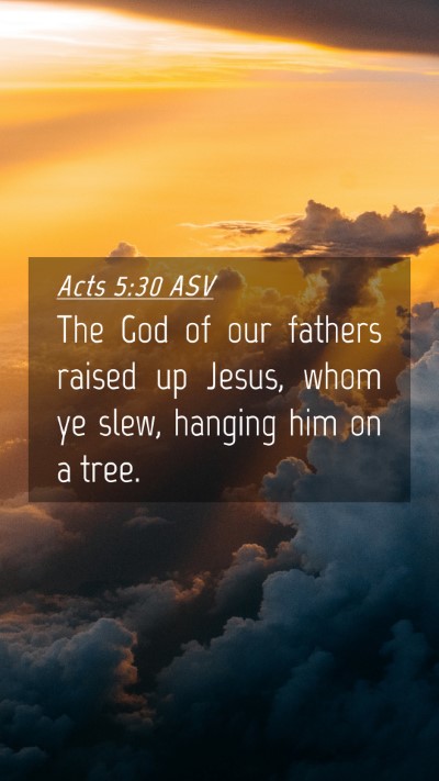 Picture 04 - Acts 5:30 ASV Mobile Phone Wallpaper - The God of our fathers raised up Jesus, whom ye - Mobile Bible Verse Wallpaper