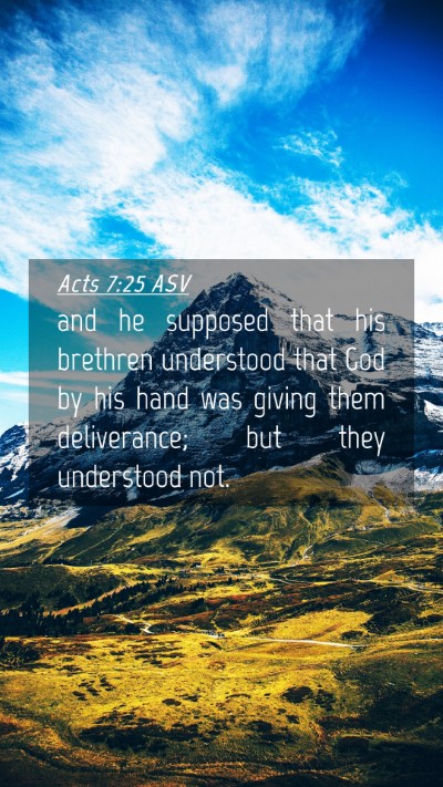 Picture 04 - Acts 7:25 ASV Mobile Phone Wallpaper - and he supposed that his brethren understood that - Mobile Bible Verse Wallpaper