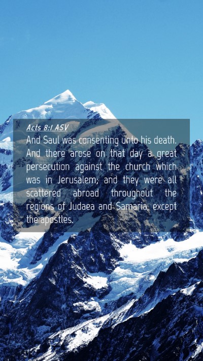 Picture 04 - Acts 8:1 ASV Mobile Phone Wallpaper - And Saul was consenting unto his death. And there - Mobile Bible Verse Wallpaper