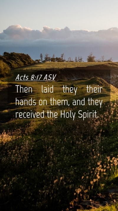 Picture 04 - Acts 8:17 ASV Mobile Phone Wallpaper - Then laid they their hands on them, and they - Mobile Bible Verse Wallpaper