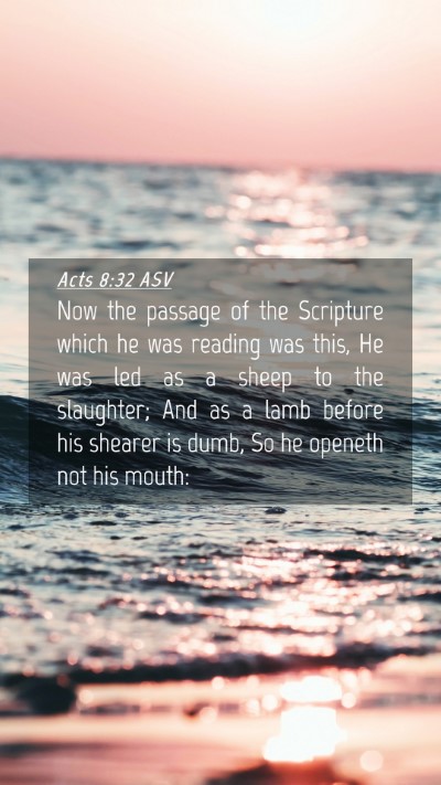 Picture 04 - Acts 8:32 ASV Mobile Phone Wallpaper - Now the passage of the Scripture which he was - Mobile Bible Verse Wallpaper