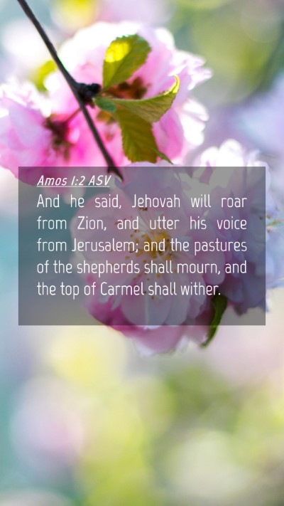 Picture 04 - Amos 1:2 ASV Mobile Phone Wallpaper - And he said, Jehovah will roar from Zion, and - Mobile Bible Verse Wallpaper