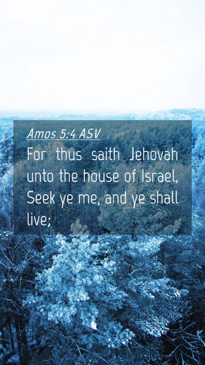 Picture 04 - Amos 5:4 ASV Mobile Phone Wallpaper - For thus saith Jehovah unto the house of Israel, - Mobile Bible Verse Wallpaper
