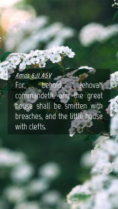Picture 04 - Amos 6:11 ASV Mobile Phone Wallpaper - For, behold, Jehovah commandeth, and the great - Mobile Bible Verse Wallpaper