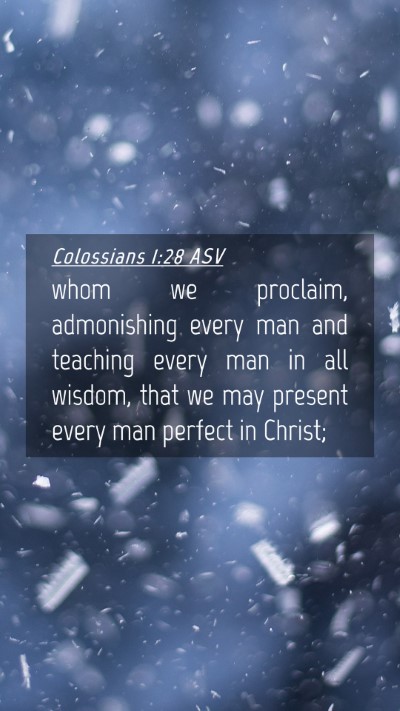 Picture 04 - Colossians 1:28 ASV Mobile Phone Wallpaper - whom we proclaim, admonishing every man and - Mobile Bible Verse Wallpaper