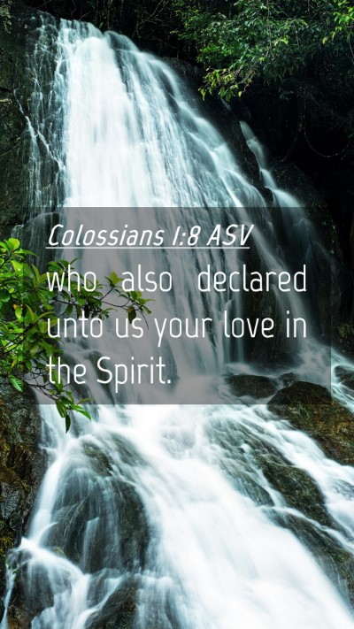 Picture 04 - Colossians 1:8 ASV Mobile Phone Wallpaper - who also declared unto us your love in the - Mobile Bible Verse Wallpaper