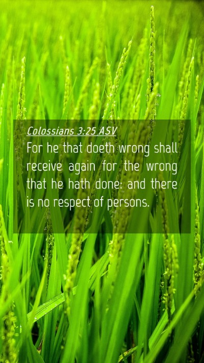 Picture 04 - Colossians 3:25 ASV Mobile Phone Wallpaper - For he that doeth wrong shall receive again for - Mobile Bible Verse Wallpaper