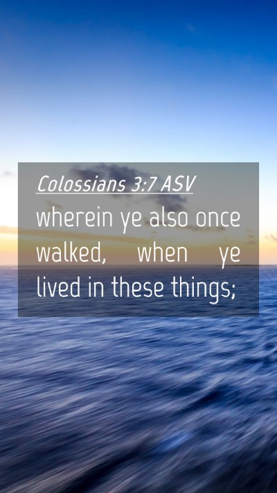 Picture 04 - Colossians 3:7 ASV Mobile Phone Wallpaper - wherein ye also once walked, when ye lived in - Mobile Bible Verse Wallpaper