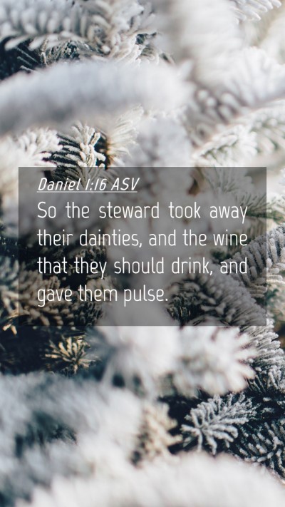 Picture 04 - Daniel 1:16 ASV Mobile Phone Wallpaper - So the steward took away their dainties, and the - Mobile Bible Verse Wallpaper