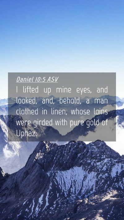 Picture 04 - Daniel 10:5 ASV Mobile Phone Wallpaper - I lifted up mine eyes, and looked, and, behold, a - Mobile Bible Verse Wallpaper