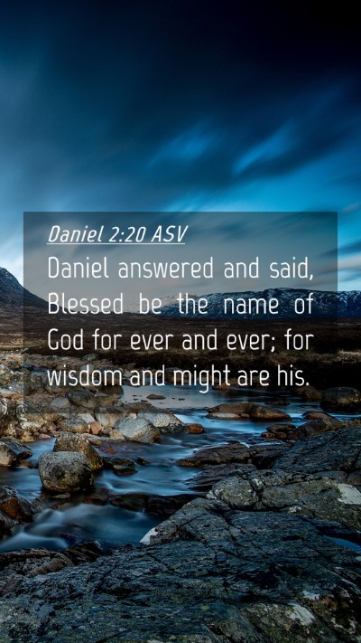 Picture 04 - Daniel 2:20 ASV Mobile Phone Wallpaper - Daniel answered and said, Blessed be the name of - Mobile Bible Verse Wallpaper