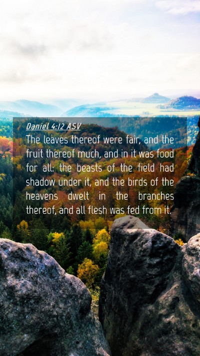 Picture 04 - Daniel 4:12 ASV Mobile Phone Wallpaper - The leaves thereof were fair, and the fruit - Mobile Bible Verse Wallpaper