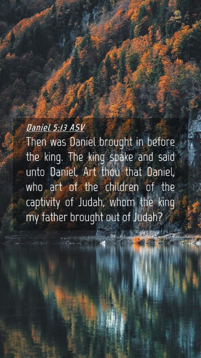 Picture 04 - Daniel 5:13 ASV Mobile Phone Wallpaper - Then was Daniel brought in before the king. The - Mobile Bible Verse Wallpaper
