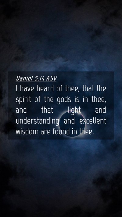 Picture 04 - Daniel 5:14 ASV Mobile Phone Wallpaper - I have heard of thee, that the spirit of the gods - Mobile Bible Verse Wallpaper