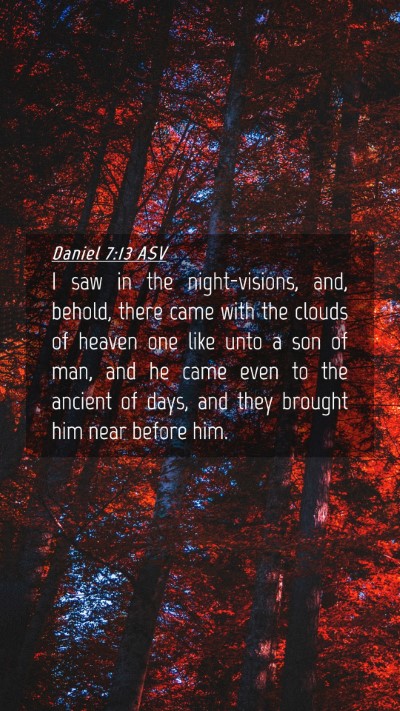 Picture 04 - Daniel 7:13 ASV Mobile Phone Wallpaper - I saw in the night-visions, and, behold, there - Mobile Bible Verse Wallpaper