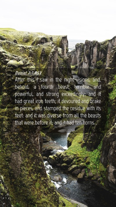 Picture 04 - Daniel 7:7 ASV Mobile Phone Wallpaper - After this I saw in the night-visions, and, - Mobile Bible Verse Wallpaper