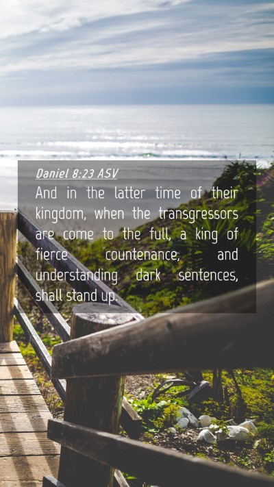 Picture 04 - Daniel 8:23 ASV Mobile Phone Wallpaper - And in the latter time of their kingdom, when the - Mobile Bible Verse Wallpaper