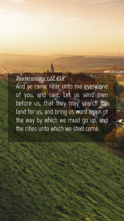 Picture 04 - Deuteronomy 1:22 ASV Mobile Phone Wallpaper - And ye came near unto me every one of you, and - Mobile Bible Verse Wallpaper